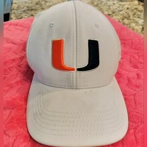 Miami University, Official Gray Men Cap. White Orange And Green